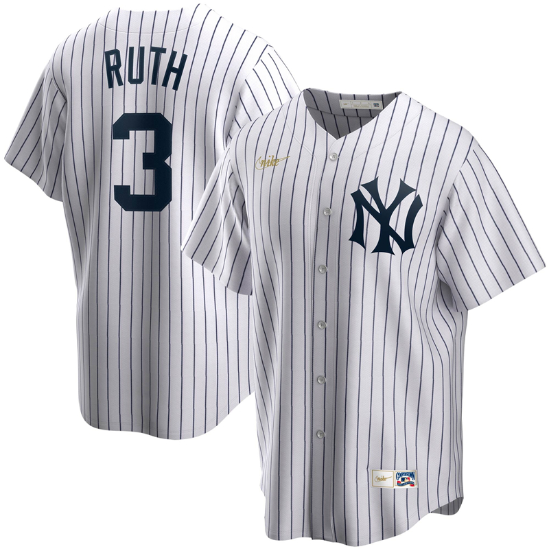 2020 MLB Men New York Yankees #3 Babe Ruth Nike White Home Cooperstown Collection Player Jersey 1->new york yankees->MLB Jersey